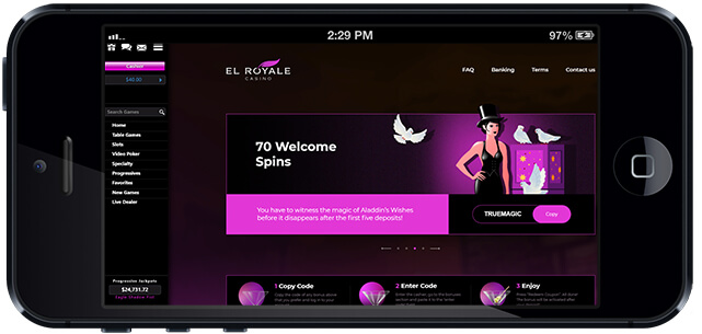 El Royale Casino App - Landscape View on Mobile