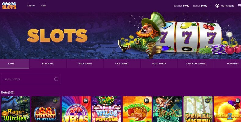 Super Slots Casino Interface
