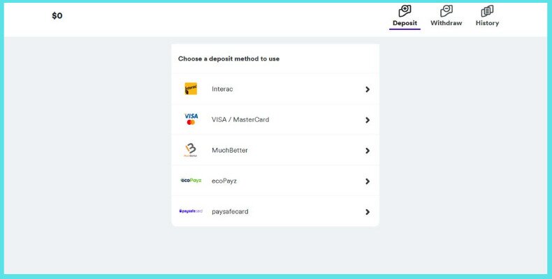 Casumo Banking Interface