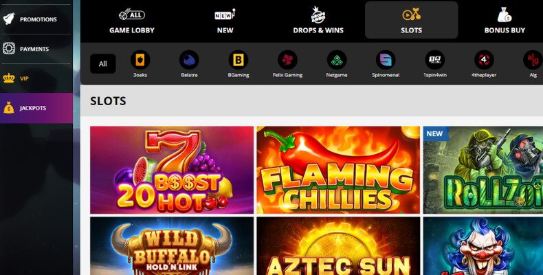PlayAmo Casino Interface