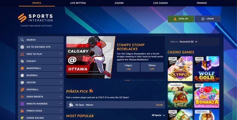 Interface for Sports Interaction Promotions