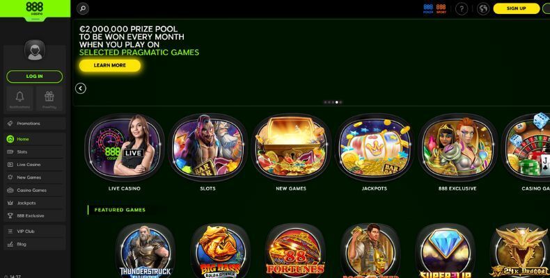 888casino interface