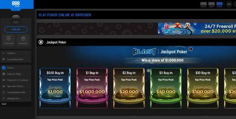 888 poker interface