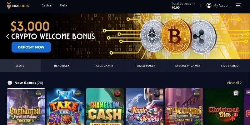 High Roller Casino Homepage