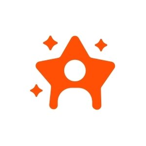 An icon representing celebrity betting showing a figure inside a star.