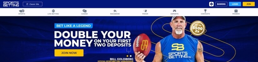 A snapshot of the Sportsbetting.ag website showcasing their welcome bonus offer.