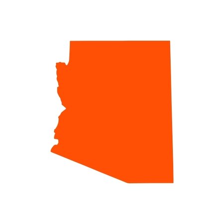Orange icon depicting the geographical outline of Arizona.