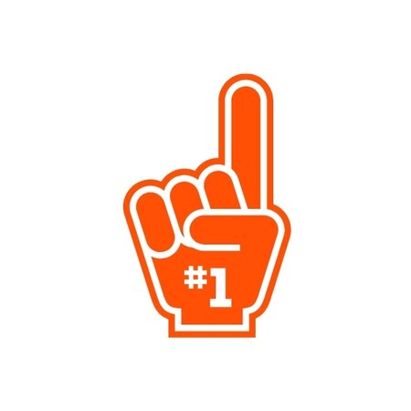 Orange home field icon depicting a fan's foam finger.