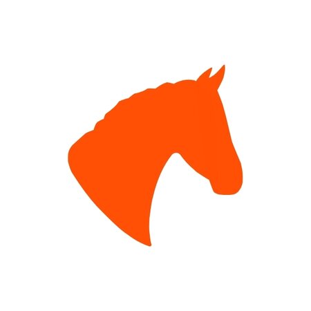 Orange icon showing a horse.
