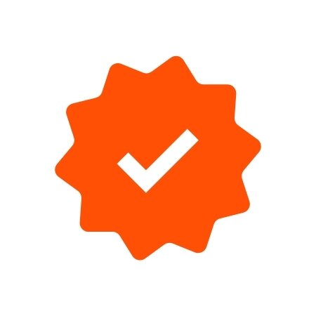 Icono de verificación naranja.