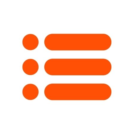 Icono de cuotas y líneas naranjas