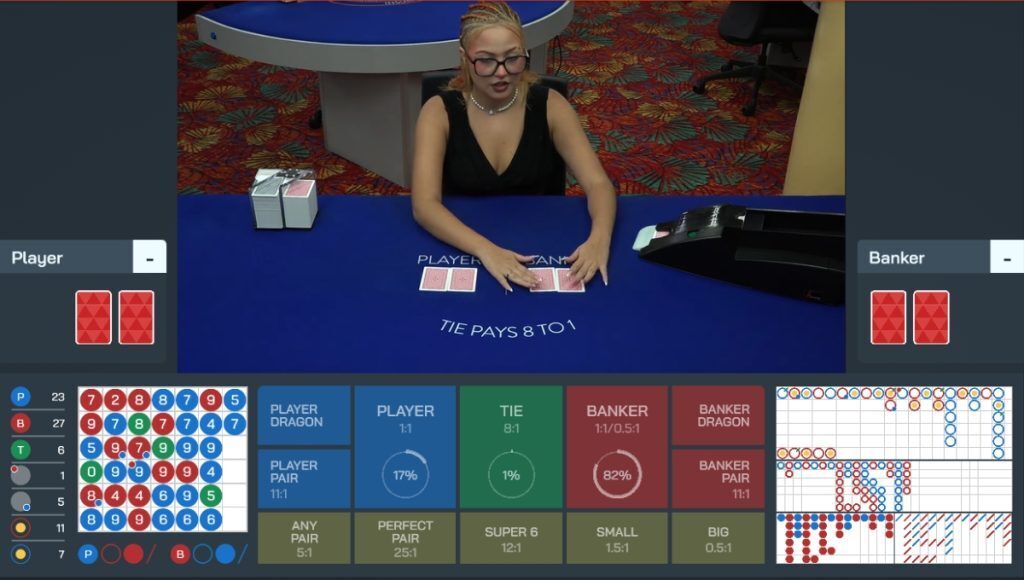 Live dealer Super 6 baccarat available at Bovada