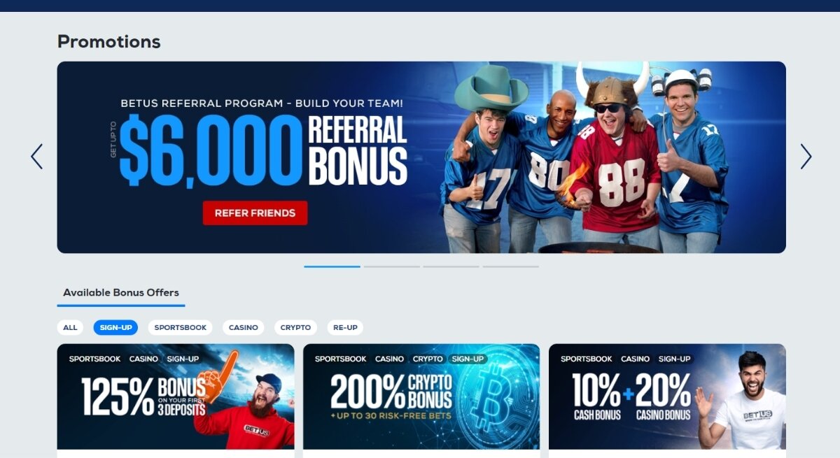 BetUS promotions