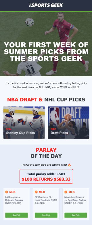 Image of The Sports Geek's newsletter