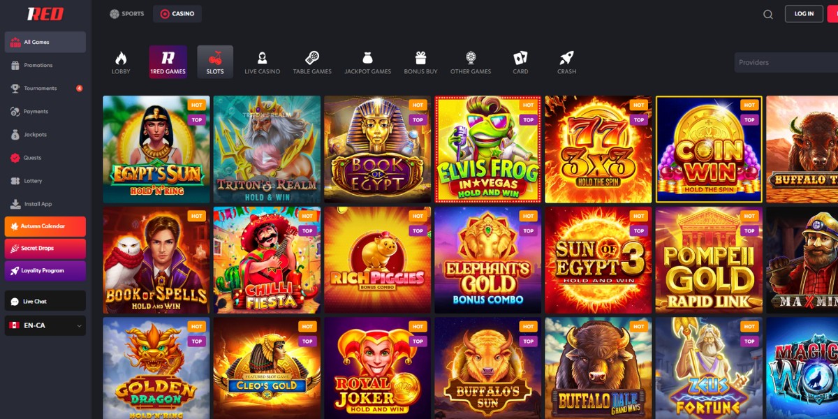 Impressive Slots library at 1Red.