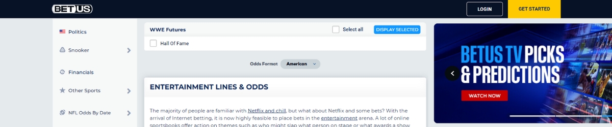 WWE Betting at BetUS
