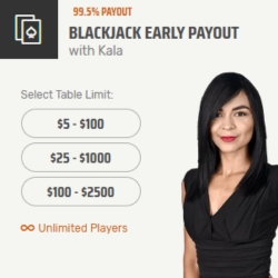 Blackjack with Early Payout, featuring the Kala title image.